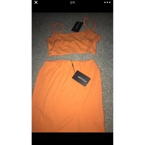 Orange Two Piece outfit